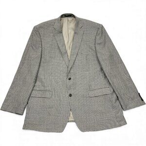 Ralph Lauren Silk Wool Men's 48 Long Houndstooth Blazer Jacket Sports Coat 48L